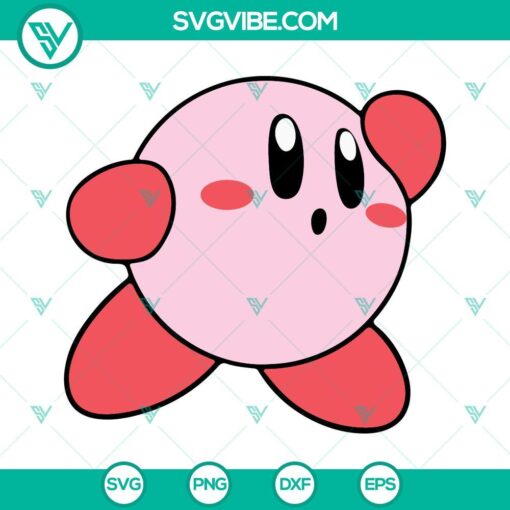 Kirby SVG Image Bundle, Cute SVG File, Video Game Character SVG Image PNG DXF EPS 3