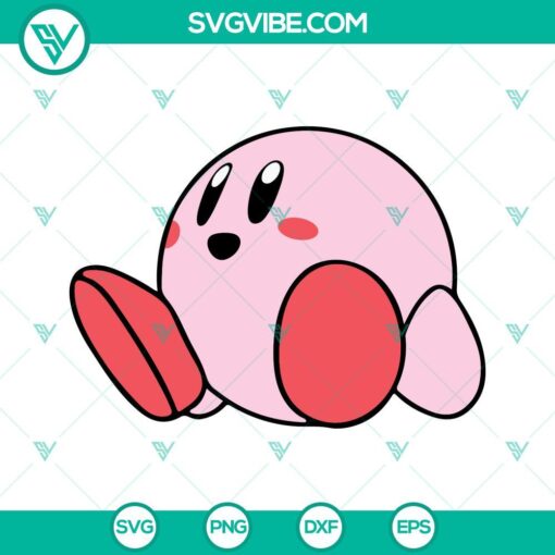 Kirby SVG Image Bundle, Cute SVG File, Video Game Character SVG Image PNG DXF EPS 4