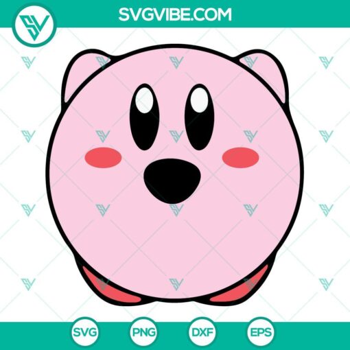 Kirby SVG Image Bundle, Cute SVG File, Video Game Character SVG Image PNG DXF EPS 5