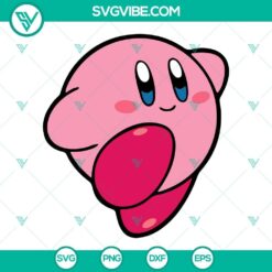 Kirby SVG file bundle featuring Nintendo video game character in PNG, DXF, and EPS formats. Perfect for crafts and projects.