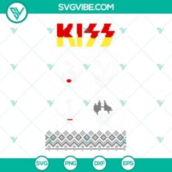 Kiss Band Ugly Christmas Sweater SVG with Kiss Christmas design available in PNG and DXF file formats for download.