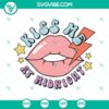New Year's Eve and Valentines Day SVG with kissable lips design, perfect for crafting projects. PNG, DXF, EPS file formats included.