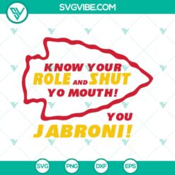 Wrestling-themed SVG design with text "Know Your Role and Shut Your Mouth SVG Download, You Jabroni SVG Download, Travis" for download.