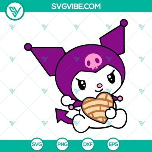 Kuromi And Melody With Concha SVG Files, Hello Kitty Concha Bread SVG Files 1