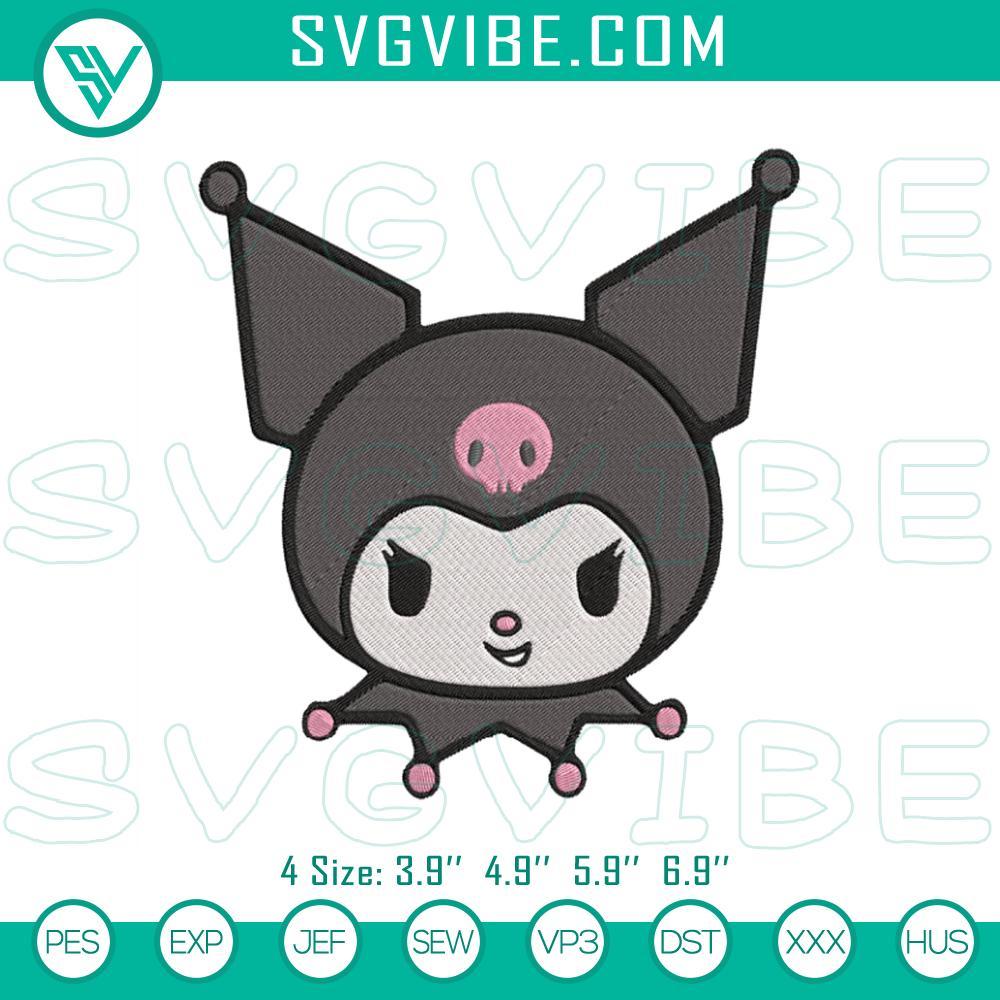 Kuromi Face Embroidery Design Files Kuromi face embroidery file, Sanrio design. Cute and detailed face embroidery for crafting projects.