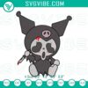 Kuromi Ghostface embroidery designs, spooky Kuromi Halloween file with cute yet eerie elements for digital crafting.