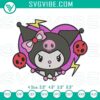 Sanrio Kuromi rabbit in heart machine embroidery design file for crafting and sewing projects.