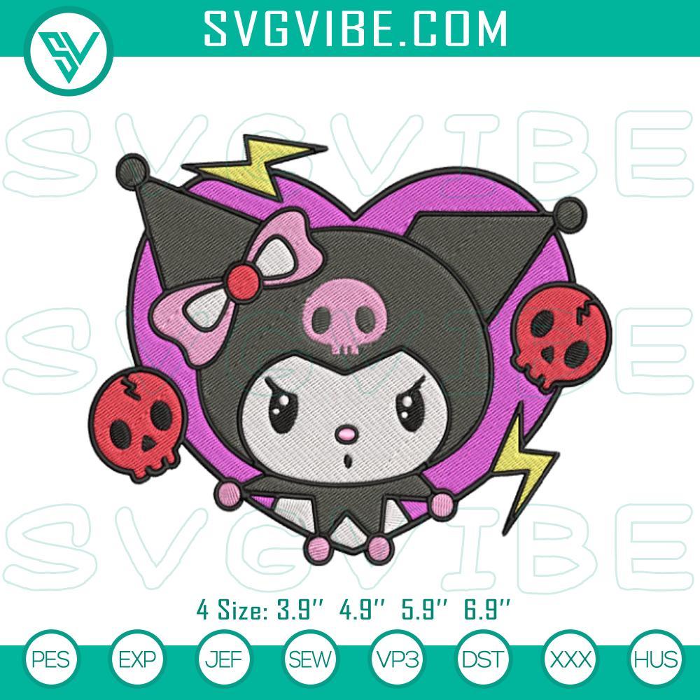 Kuromi In Heart Machine Embroidery Design, Sanrio Kuromi Rabbit Embroidery File Sanrio Kuromi rabbit in heart machine embroidery design file for crafting and sewing projects.