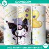 Kuromi themed 20oz tumbler wrap design in PNG file format, featuring a bright and colorful sunshine pattern.