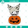 Kuromi mummy and pumpkin Halloween SVG file for cutting, in PNG, DXF, and EPS formats. Ideal for crafts and decorations.