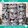 Kuromi stickers design on 20oz tumbler wrap PNG file, perfect for customization.