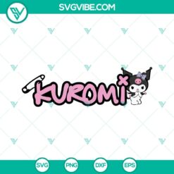 Kuromi SVG file with kawaii Hello Kitty friends design in PNG, DXF, and EPS formats, available for download.