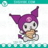 Kuromi themed concha machine embroidery designs, Sanrio Kuromi pan dulce pattern for crafts and sewing projects.