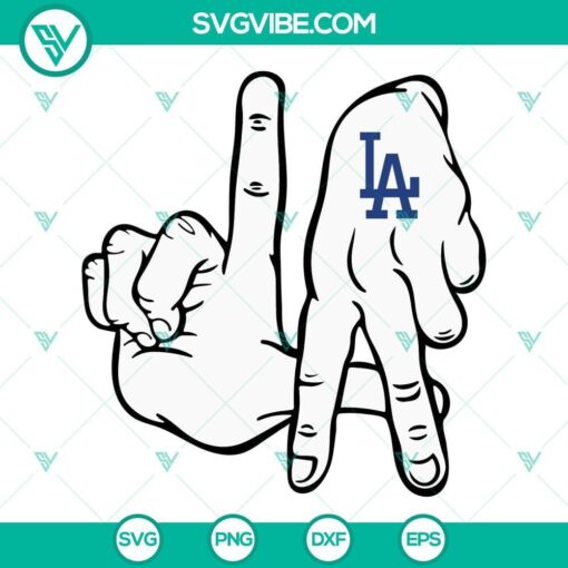 LA Dodgers themed hand sign SVG images for Cricut with PNG and DXF files. Ideal for Los Angeles baseball fans.