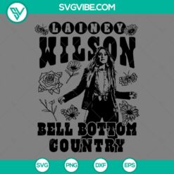 Lainey Wilson Bell Bottom Country SVG download, featuring vintage country style with bell bottom jeans, cowboy boots, and Western hat.