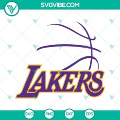 Lakers SVG design featuring LA Lakers logo, words "LA LAKERS", and Los Angeles Lakers emblem in SVG file format. Download now.