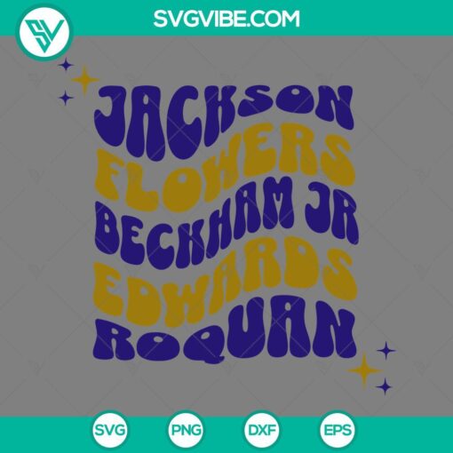 Lamar Jackson, Odell Beckham Jr, and Baltimore Ravens football SVG files for download. Perfect for football fans and crafting projects.