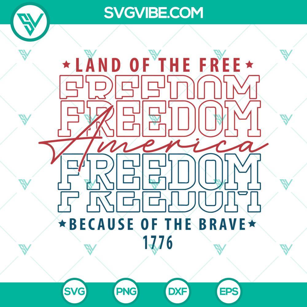land-of-the-free-because-of-the-brave-svg-america-freedom-svg-1776-svg-usa-independence-svg-7-mockup.jpg America-themed SVG designs with patriotic quotes "Land Of The Free Because Of The Brave," perfect for Fourth of July projects.
