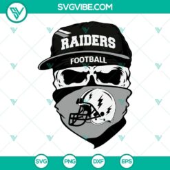 Las Vegas Raiders skull SVG for football fans. Download PNG, DXF, EPS for cutting projects.