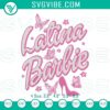 Latina Barbie machine embroidery design for digital download, ideal for Barbie doll projects.