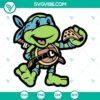 Leo Ninja Turtle Pizza SVG Files with TMNT Leonardo design in PNG, DXF, EPS formats for cutting projects.
