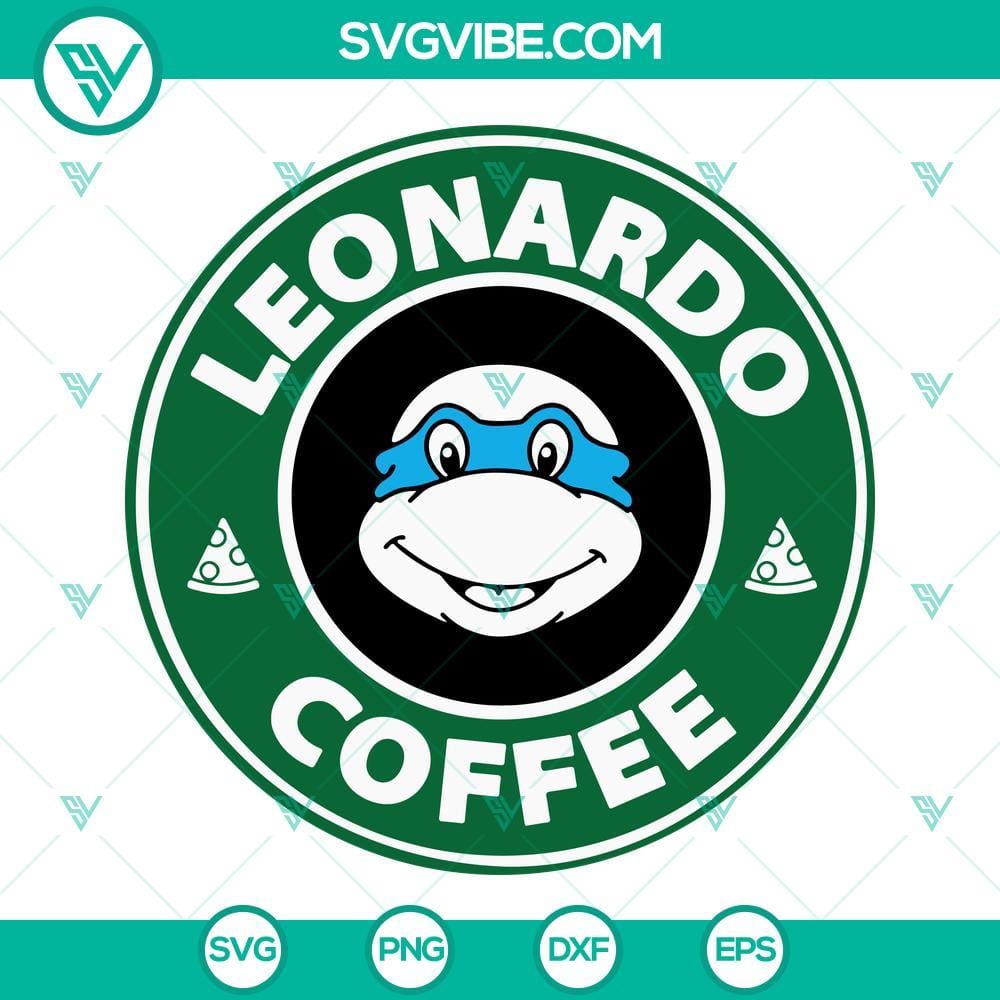 leonardo-turtle-coffee-svg-leonardo-ninja-turtle-starbucks-svg-png-dxf-eps-cut-files-4-mockup.jpg Leonardo Ninja Turtle Starbucks SVG featuring a unique coffee-themed design, ideal for downloads.