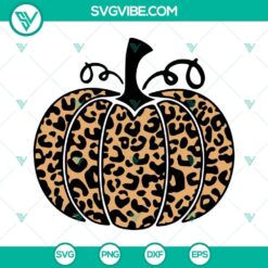 Leopard and buffalo plaid pumpkin SVG files bundle for Thanksgiving projects. Download now for crafting.