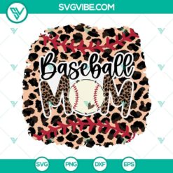 Leopard Baseball Mom SVG download for baseball mom, PNG, DXF, EPS - stylish design for sporty moms to craft with.