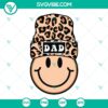 Leopard Beanie Dad Smiley Face SVG Files, perfect for crafting and Father's Day projects.