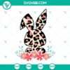 Leopard bunny and floral bunny Easter SVG download, perfect for festive crafting projects.