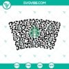 Leopard Michael Myers Starbucks cup SVG design for Halloween full wrap template.