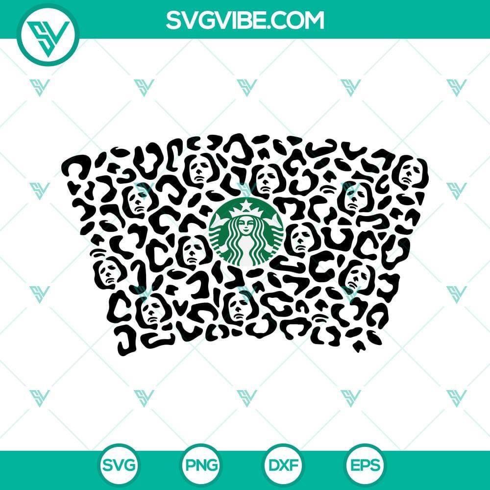 leopard-michael-myers-starbucks-cup-svg-halloween-full-wrap-michael-myers-leopard-print-starbucks-cup-svg-8-mockup.jpg Leopard Michael Myers Starbucks cup SVG design for Halloween full wrap template.