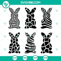 Leopard print bunny SVG design bundle for Easter crafts.