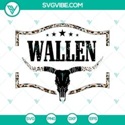 Leopard-patterned bull skull SVG image ideal for Morgan Wallen-themed projects. Country Western design element.