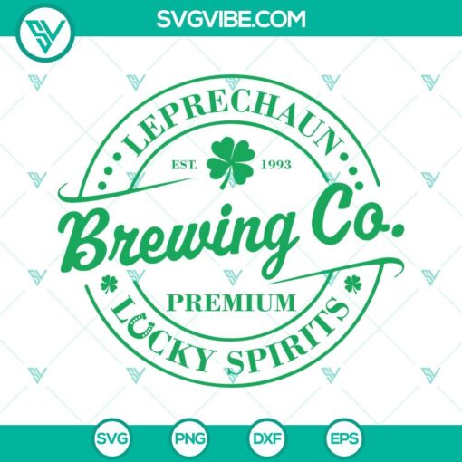 Leprechaun Brewing Co SVGs & Lucky Spirits SVG file with St. Patrick's Day theme, ideal for digital crafting projects.