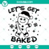 Gingerbread cookie smoking weed Christmas SVG images for Let's Get Baked design. Great for holiday crafting!