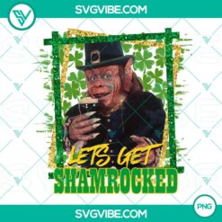 Leprechaun St. Patrick's Day PNG files, Let's Get Shamrocked design, festive and cheerful holiday graphics.