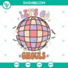 Funny ghost disco ball SVG image with cute Halloween ghouls, perfect for Halloween crafts and decorations.