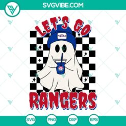 Texas Rangers baseball team Halloween-themed Boo Ghost SVG files, perfect for crafting and decorating during the spooky season.