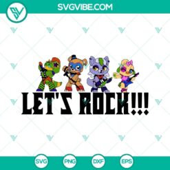 Let&rsquo;s Rock SVG Download, FNAF Glamrock Band SVG Image, Five Nights At Freddys