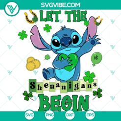 Stitch Happy St Patrick’s Day SVG design with Shamrock Disney Stitch Heart, perfect for Cricut projects. Ideal for St Patrick's Day crafting.
