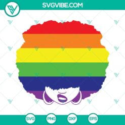 LGBT Afro Smirk SVG Files, Pride and Lesbian SVG Downloads with diverse pride designs.
