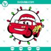 Lightning McQueen Christmas lights SVG download, featuring Disney Cars Christmas SVG images. Perfect for holiday crafts and projects.