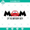 Lightning McQueen Mom And Dad Of Birthday Boy SVG Images, Disney Cars, Family Matching Shirts, Parents of Boy Birthday Party, Instant Download.