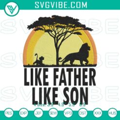 Lion King Simba & Mufasa embroidery designs, father-son theme, intricate patterns for digital use.