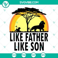 Lion King SVG design featuring Simba and Mufasa, resembling Disneyland, father and son theme with intricate detailing for crafting.