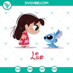 Lilo And Stitch Chibi SVG Images featuring Stitch from Disney, suitable for Cricut with PNG, DXF, and EPS file formats.