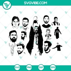 Lionel Messi SVG Bundle featuring World Cup 2022 designs, Messi SVG File for digital projects.