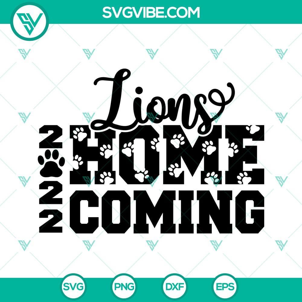 Lions Homecoming 2022 SVG Image DXF EPS PNG Cricut Silhouette Lions Homecoming 2022 SVG design for Cricut and Silhouette, featuring a bold and vibrant lion graphic, perfect for crafts and projects.