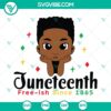 Little Black Boy Juneteenth Free Ish Since 1865 celebration SVG design, ideal for downloads in PNG, DXF, EPS formats.